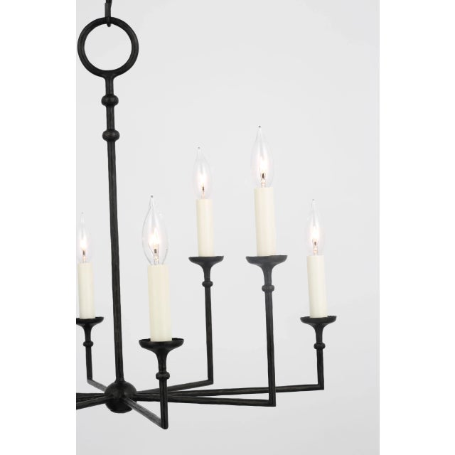 Rowen Medium 8-Light Chandelier in Aged Iron Designer: Chapman & Myers Canopy: 6" Round Mounting: Chain Socket: 8 - E12...