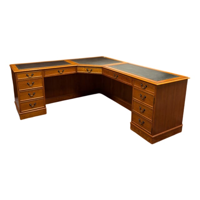 English Chesterfield Corner Desk For Sale