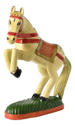 Vintage Hand-Painted Indian Horse Figurine, 1990s