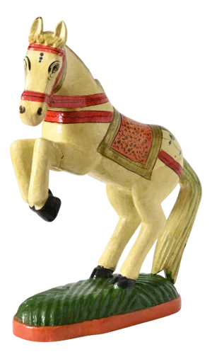 Vintage Hand-Painted Indian Horse Figurine, 1990s