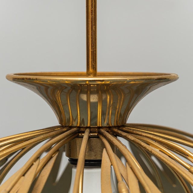 Gold Vintage Brass Pendant, 1970s For Sale - Image 8 of 11