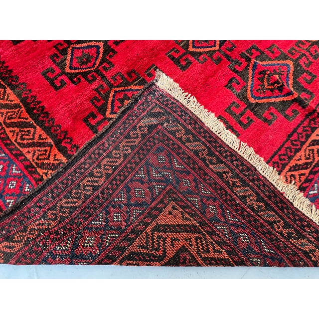 Antique Ersari Beshir Turkmen C-Scroll Diamond Gul Gallery Rug - 6'1" X 10'0" For Sale - Image 12 of 13