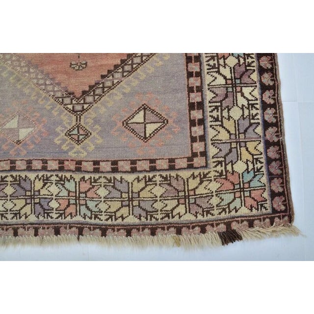 Geometric Oushak Floral Carpet For Sale In Phoenix - Image 6 of 10