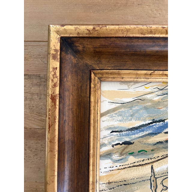 1970s “Fishing Boats” by Bruno Zupan Signed Limited Edition Lithograph 14/200 17x33 - Framed For Sale - Image 9 of 12