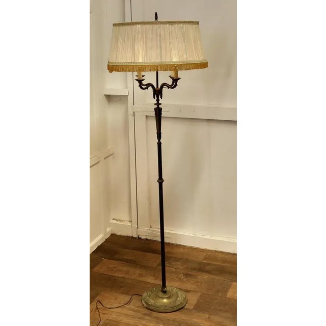 Metal Rococo Gilt Brass 4 Branch Floor Lamp, 1890s For Sale - Image 7 of 11