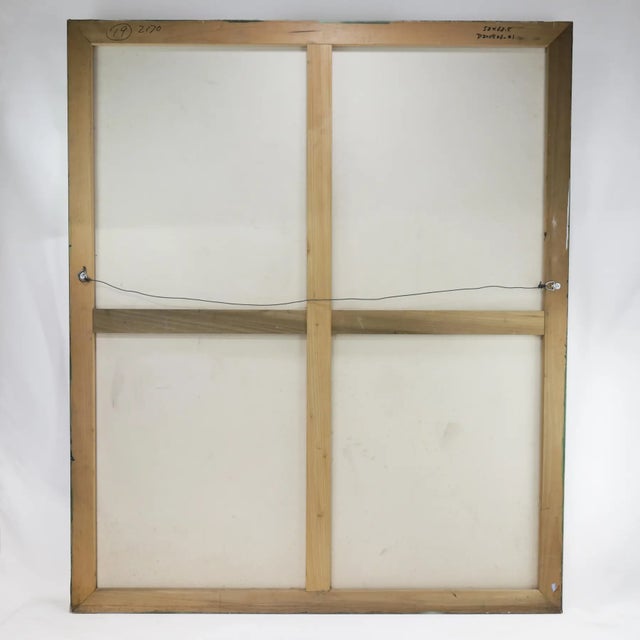 Large Vintage Chinoiserie Decorative Painting With Archers and Ornamental Pagoda For Sale - Image 9 of 10