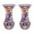 Antique Japanese Imari Vases Pair Meiji Period Floral Design For Sale