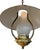 Vintage Brass Dome Pendant Light Frosted Glass Lantern Hanging Fixture For Sale - Image 10 of 12