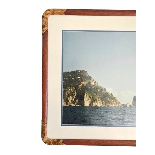 Coffee 1960s Rosewood Art Frame With Burled Wood Corner Accents For Sale - Image 8 of 13