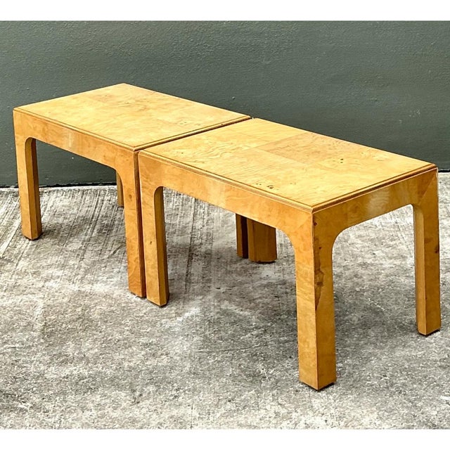 Vintage Burl Wood Side Tables - Pair For Sale - Image 11 of 12