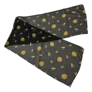 1990s Gianni Versace Black and Gold Iconic Medusa Scarf