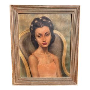”Little Ballerina” MCM Portrait Signed Oil Painting
