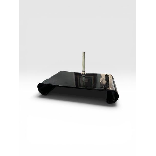 Vintage Toyo Japan Black Lacquer Waterfall Table Lamp For Sale In West Palm - Image 6 of 9