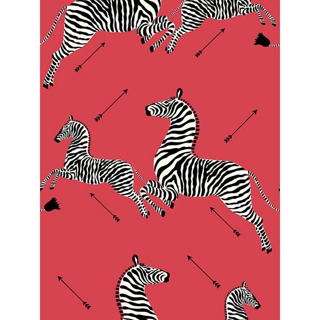 Scalamandre Zebras, Masai Red Wallpaper Chairish