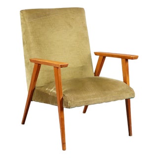 Vintage Lounge Chair in Beech, 1960s For Sale