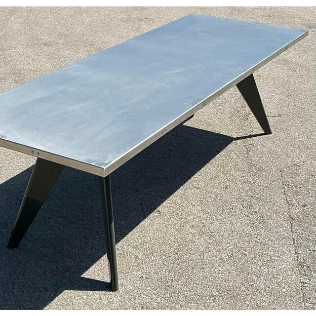 Vintage Jean Prouve for Vitra “Gstar Raw” Collectors Edition Dining Table For Sale - Image 12 of 12