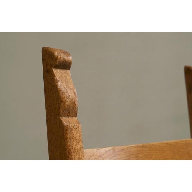 Brown Razorblade Chairs in Oak and Wool by Henning Kjærnulf, 1960s, Set of 4 For Sale - Image 8 of 16
