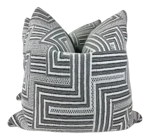 Zinc Textiles "Macrame in Mercury" 22" Pillows-A Pair