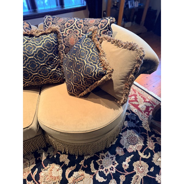 Early 21st Century Transitional Taylor King Sectional Sofa With Contrasting Back and Throw Pillows For Sale - Image 5 of 9