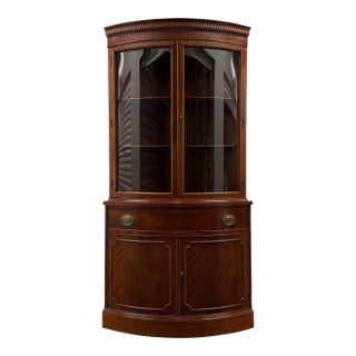 Vintage Morganton Bow Front Corner Cabinet Hutch For Sale