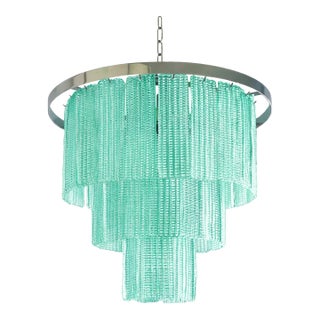 Contemporary Murano Glass Sputnik Chandelier, Mazzega Style in Sea Green Color Italian SimoEng For Sale