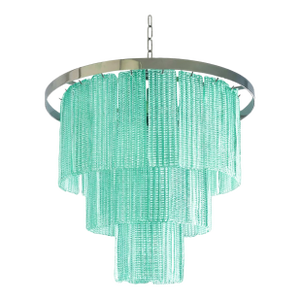 Contemporary Murano Glass Sputnik Chandelier, Mazzega Style in Sea Green Color Italian SimoEng