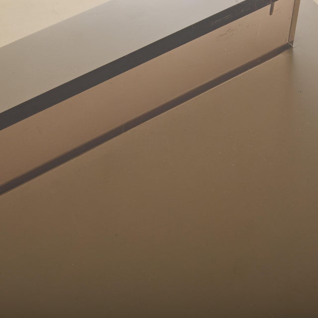 Modern 1960s French Curved Smoked Glass Desk For Sale - Image 3 of 11