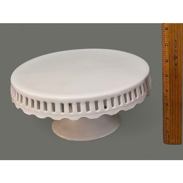 Late 20th Century Elegant "Crace's Teaware" White Porcelain Pedestal Cake Stand For Sale - Image 6 of 7