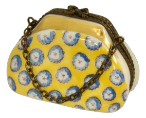 Limoges Flower Dot Purse Accent Box