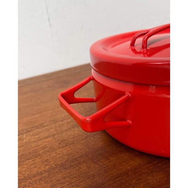 Mid-Century Modern Red Enamel Pot by Seppo Mallat for Finel, 1960s For Sale - Image 9 of 16