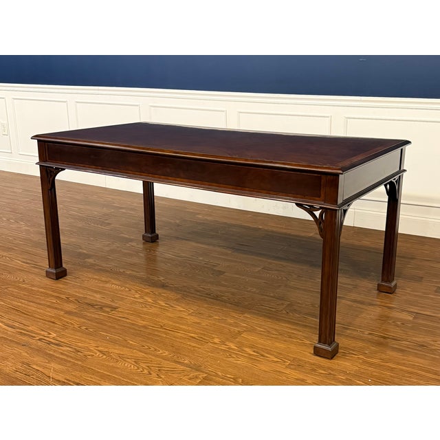 Classic Chippendale Mahogany Writing/Library Desk by Leighton Hall - Showroom Sample For Sale - Image 9 of 10