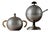 Vintage Sugar Bowl Set in Stainless Steel and Brass, 1980s, Set of 2 For Sale