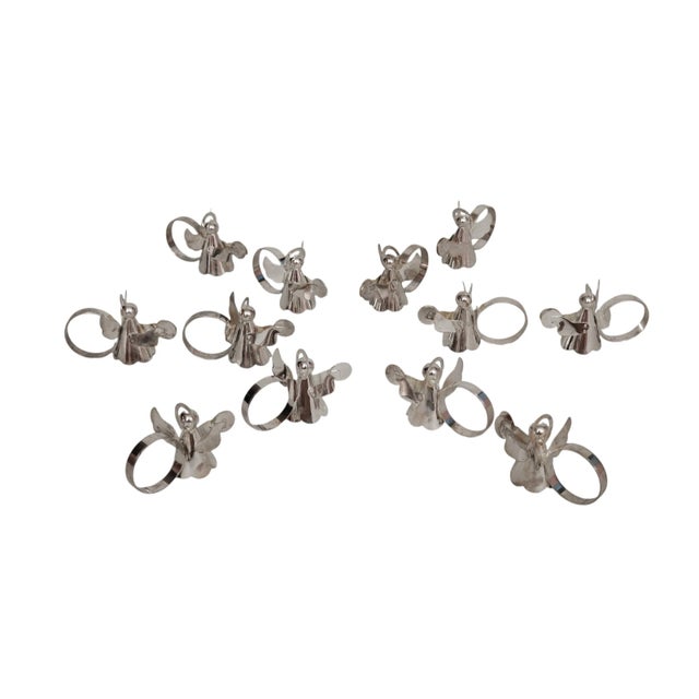 1980’s Silver Plated Angel Napkin Rings - Set of 12 For Sale In Tampa - Image 6 of 7