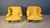Pair of exquisite yellow suede portovenere wingback chairs designed by Vico Magsitretti for Cassina. Very comfortable...