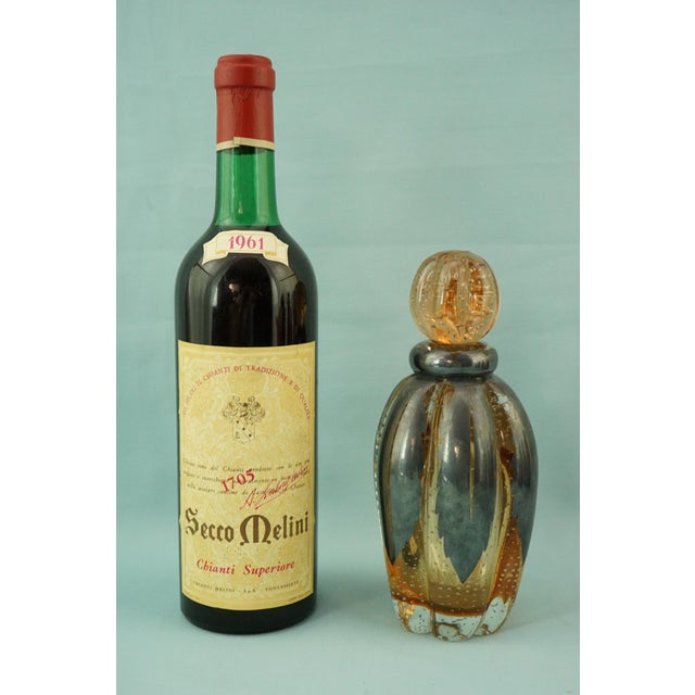 1920s Vintage Art Deco Bottle in Murano Pulegoso Glass by Flavio Poli, 1920s For Sale - Image 5 of 18