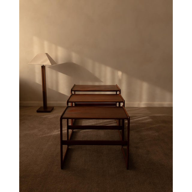Mid-Century Modern Teak Nesting Tables by Arne Hovmand-Olsen for Mogens Kold, 1960s, Set of 3 For Sale - Image 3 of 18