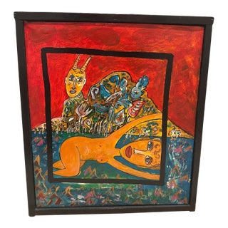 Zbyszek Koziol “Tippi Baby Flower in a Jungle” Original Expressionist Oil Painting For Sale