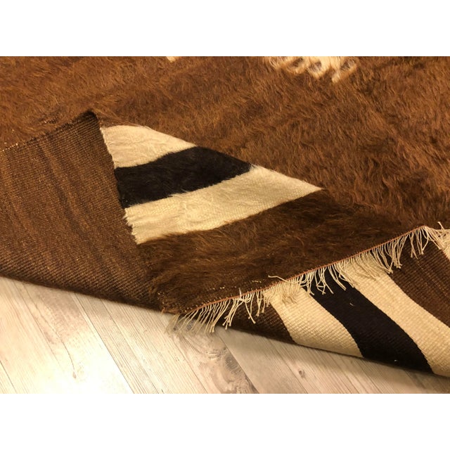 Textile 1960s Vintage Handmade Traditional Rug- 4′8″ × 6′1″ For Sale - Image 7 of 9