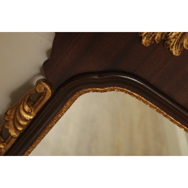 Brown Carvers' Guild Chippendale Style Striped Mahogany Eagle Carved Wall Mirror For Sale - Image 8 of 13