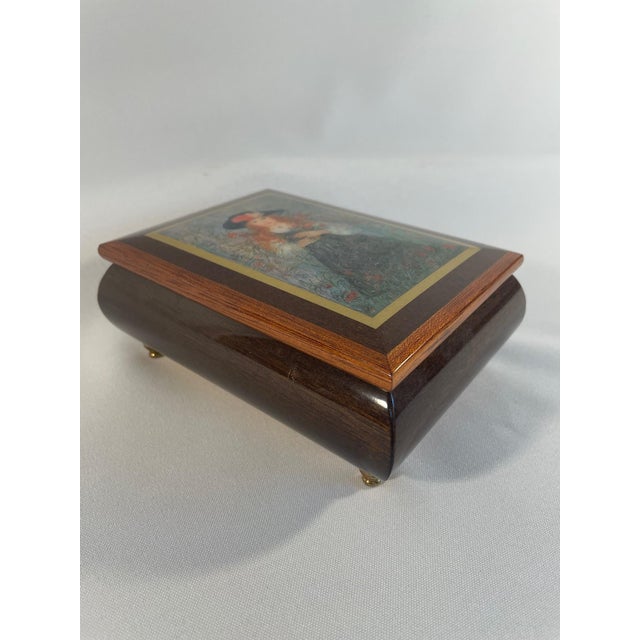 Italian Late 20th Century Small Vintage Italian Marquetry Music Jewelry Box For Sale - Image 3 of 12