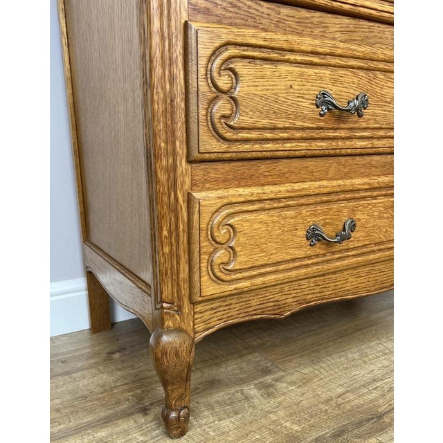 Vintage French Louis Oak Chest of 3 Drawers For Sale - Image 9 of 13