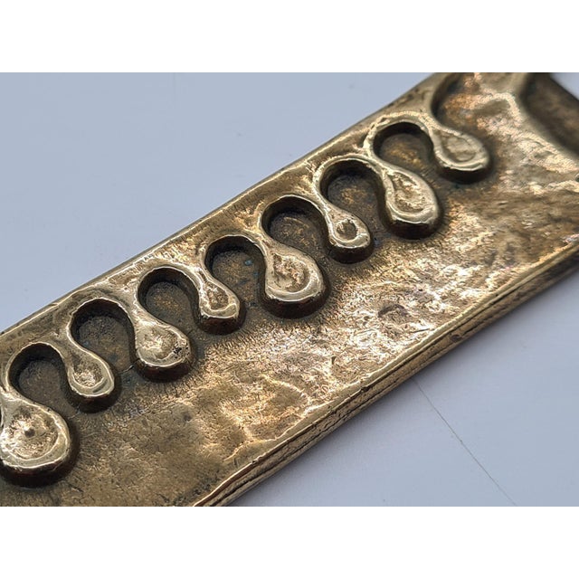 Gold Vintage Sculptural Brass-Tone Bottle Opener, 1980s For Sale - Image 8 of 9