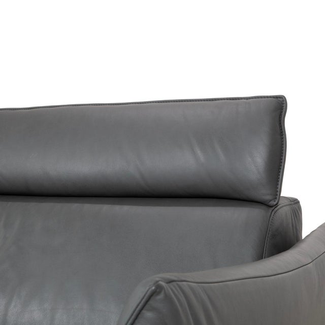 Gray Himolla Weilheim Two-Seater Leather Sofa For Sale - Image 8 of 16