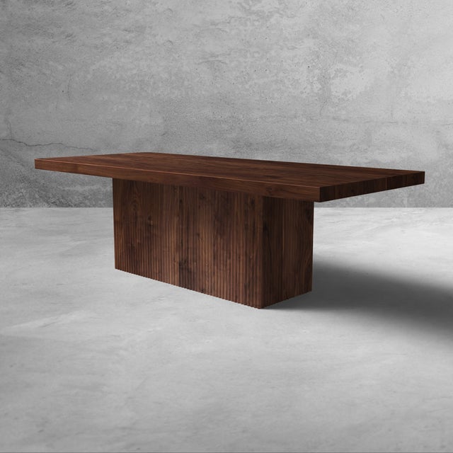 Contemporary Westland Studio Hand Crafted Walnut Dining Table With Fluted Base For Sale - Image 3 of 6