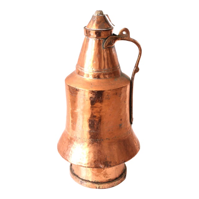 1940's Bell Shaped Copper Water Ewer-Pitcher For Sale