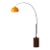 1980s Nova of California Tambo 92-Inch Arc Floor Lamp - Mid Century Modern, Tambo 92" Arc Lamp - Mid-Century Modern, Mustard Steel Shade, Walnut Base For Sale