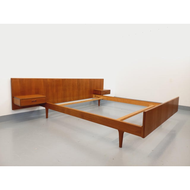 Vintage Scandinavian Teak Double Bed with Integrated Bedside Tables, 1960s For Sale - Image 18 of 18