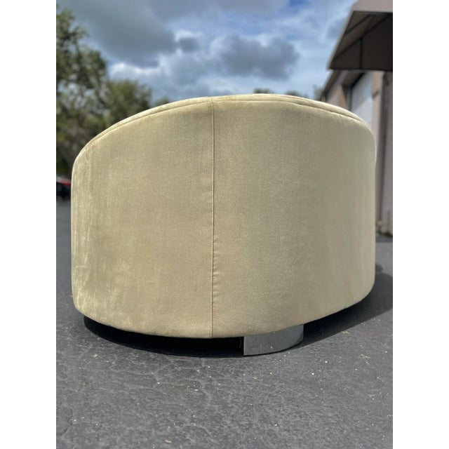 Green Vintage Modern Cloud Sofa in Soft Sage | Vladimir Kagan for Wieman Style c.1980s For Sale - Image 8 of 12