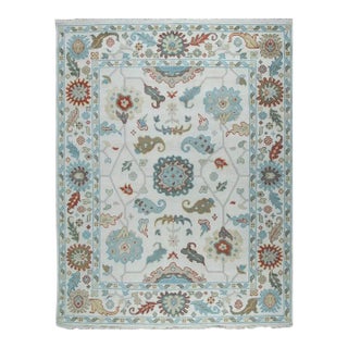 8x10 Ivory Hand-Knotted Wool Floral Lattice Elegance Traditional Carpet Rug For Sale