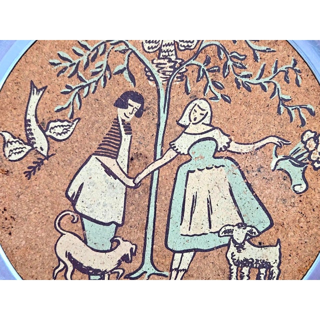 Wood Vintage Bar Tray With Hand Painted Scandinavian Design For Sale - Image 7 of 11